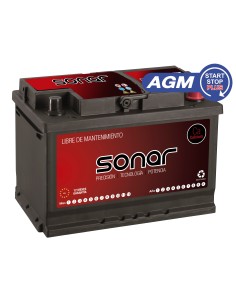 SONAR AGM BATERIA 80AH 790A 12V DER